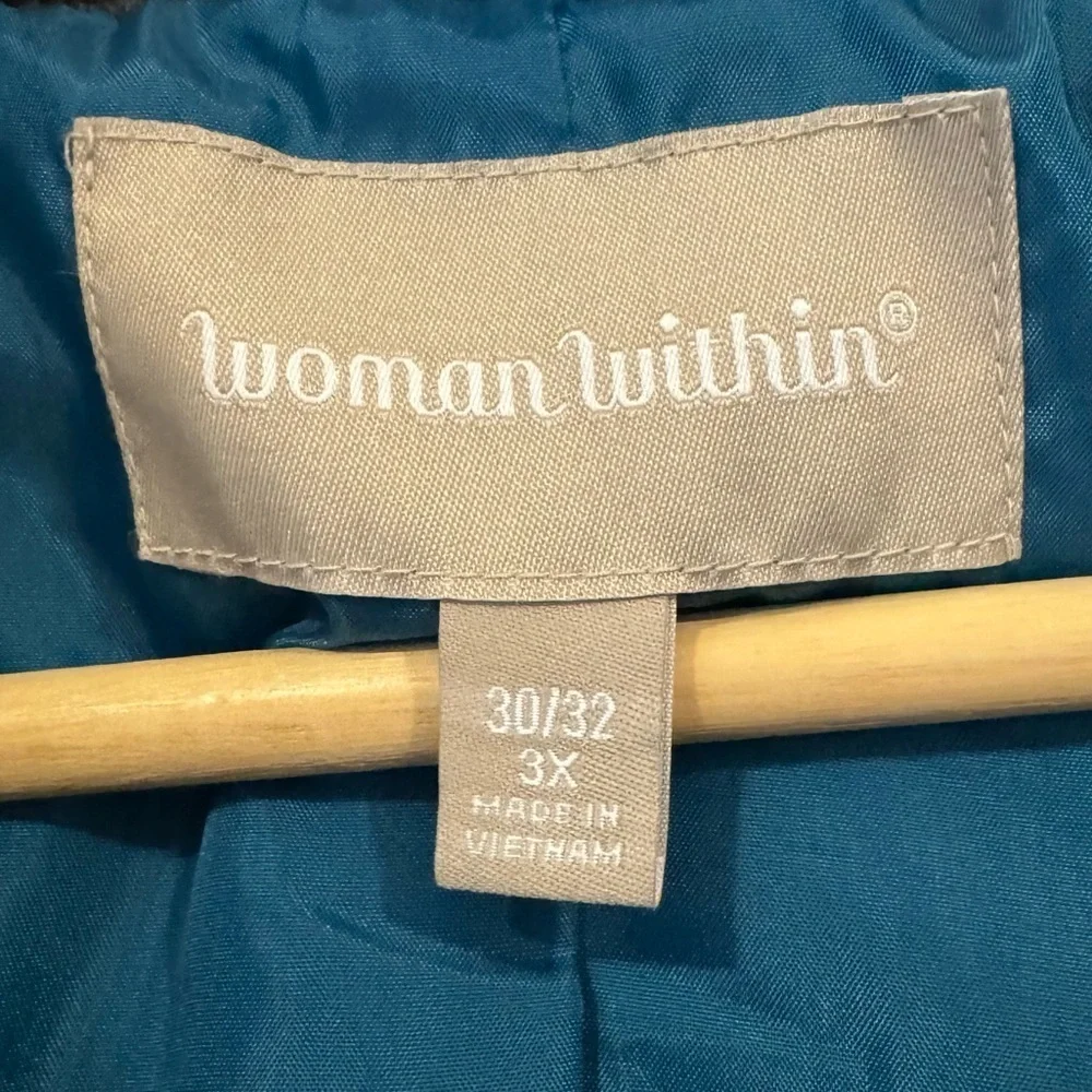 🎈Woman Within teal turquoise hooded rain jacket plus size 3X - Picture 5 of 11